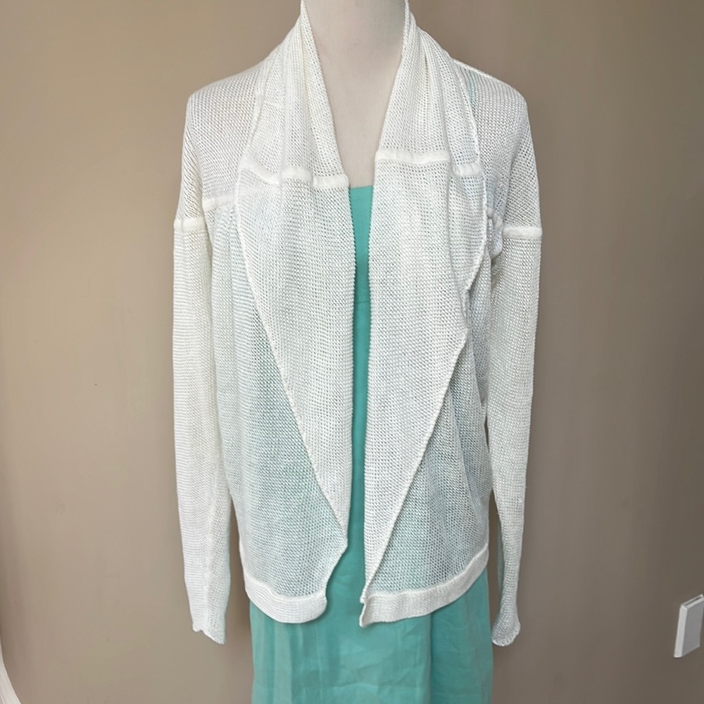YaYa Alfalo White LinenOpen Cardigan S